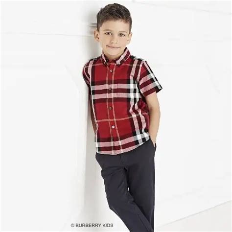 toddler red burberry shirt|Burberry outfit baby boy.